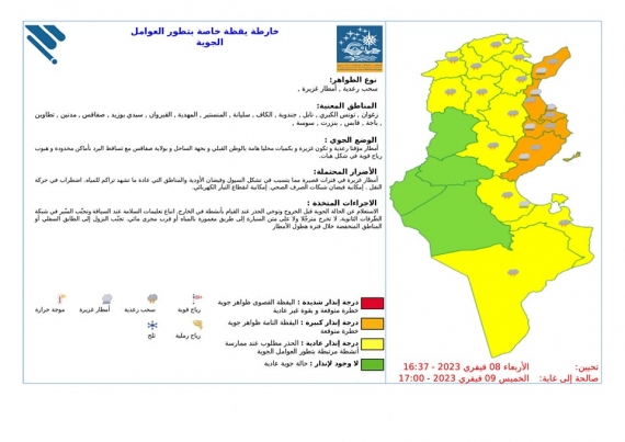 درجة إنذار عالية في خمس ولايات